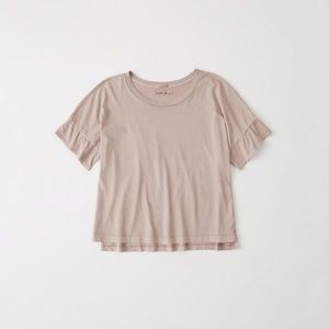 Abercrombie & Fitch Ruffle Sleeve Boyfriend Tee
